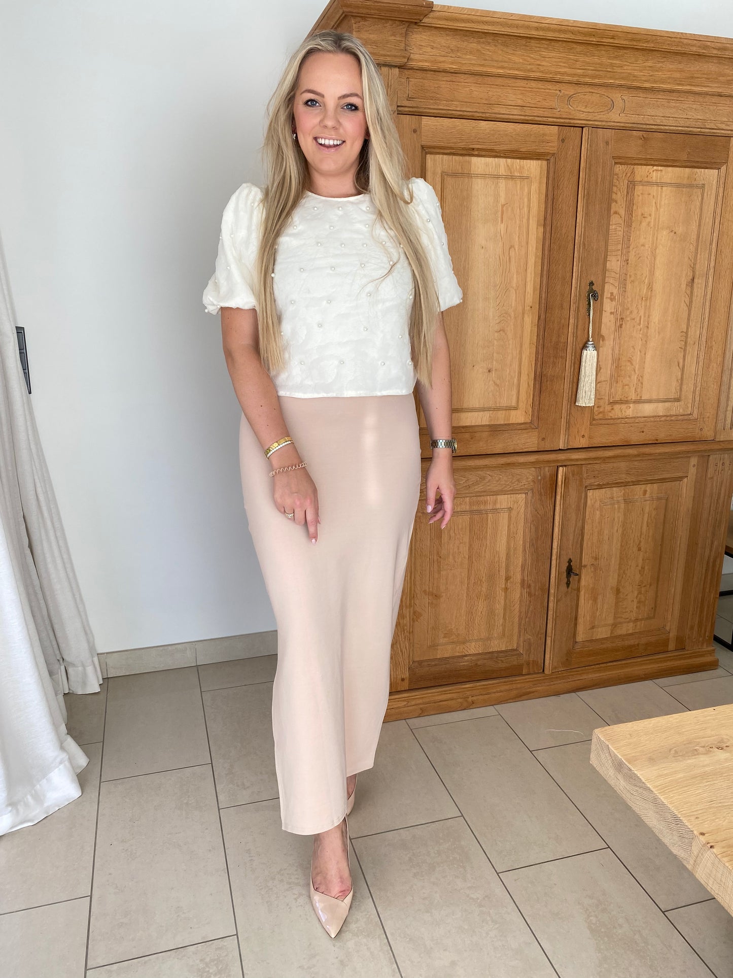 Long beige skirt