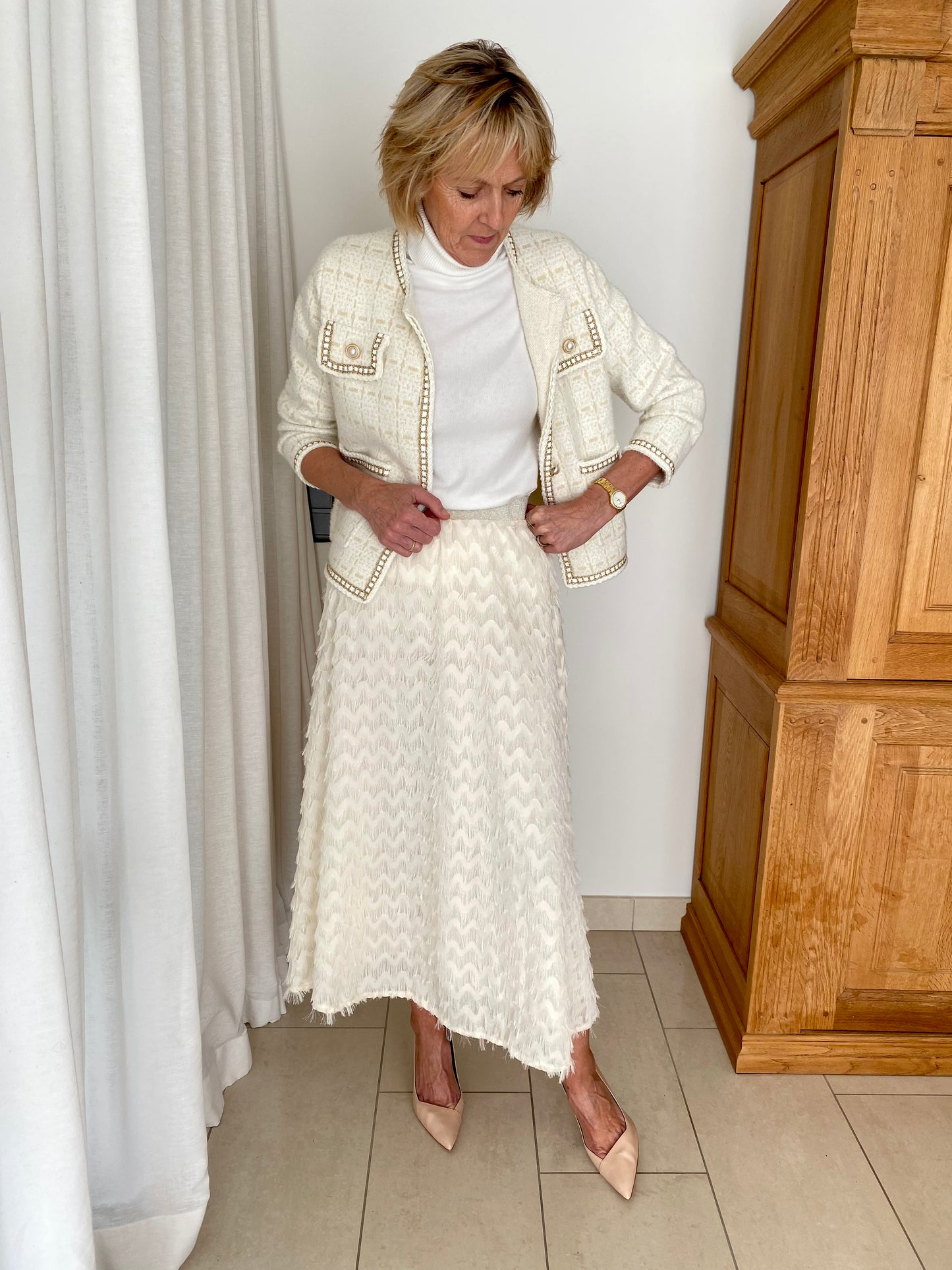 ecru skirt