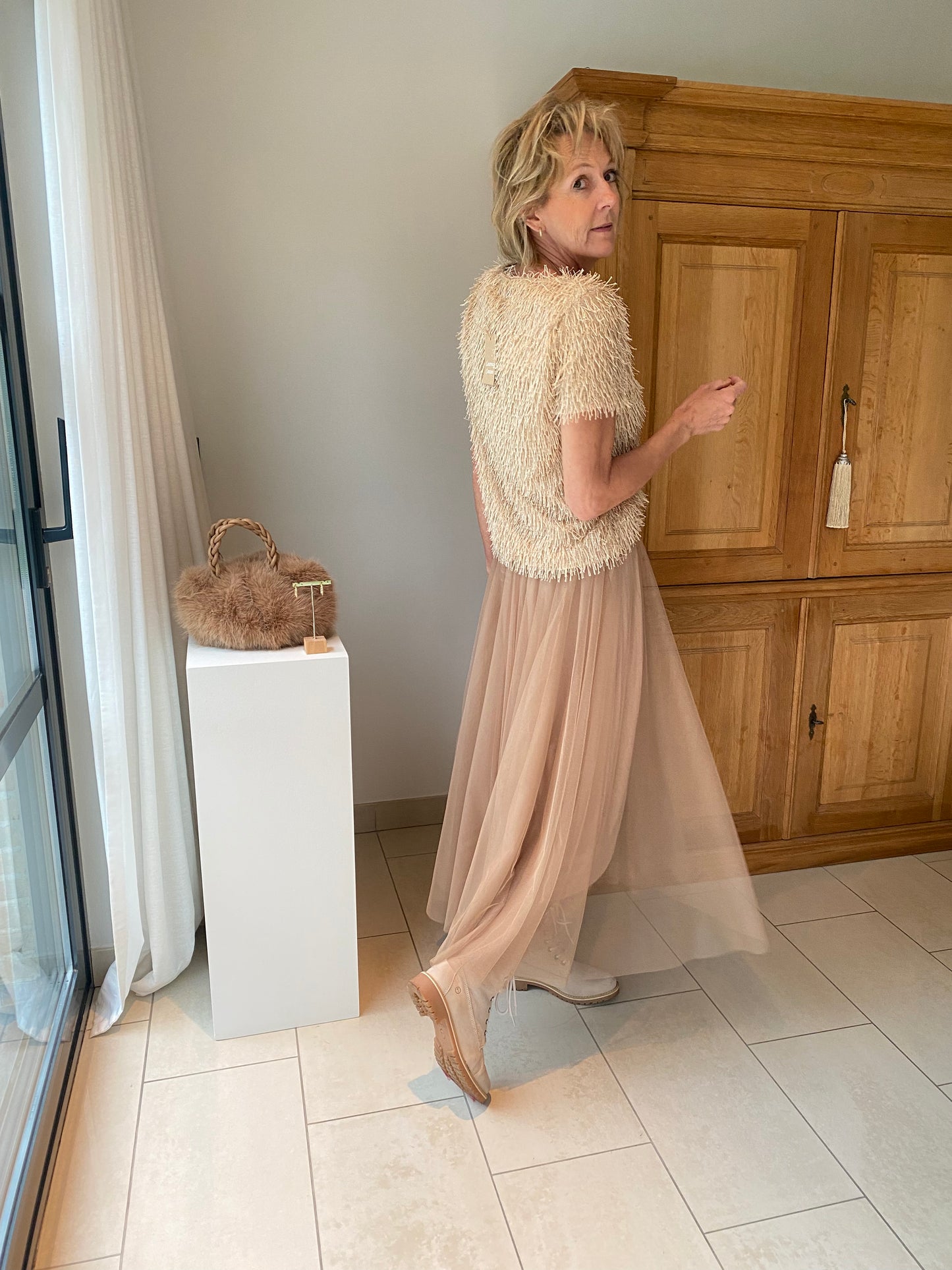 TULE skirt camel