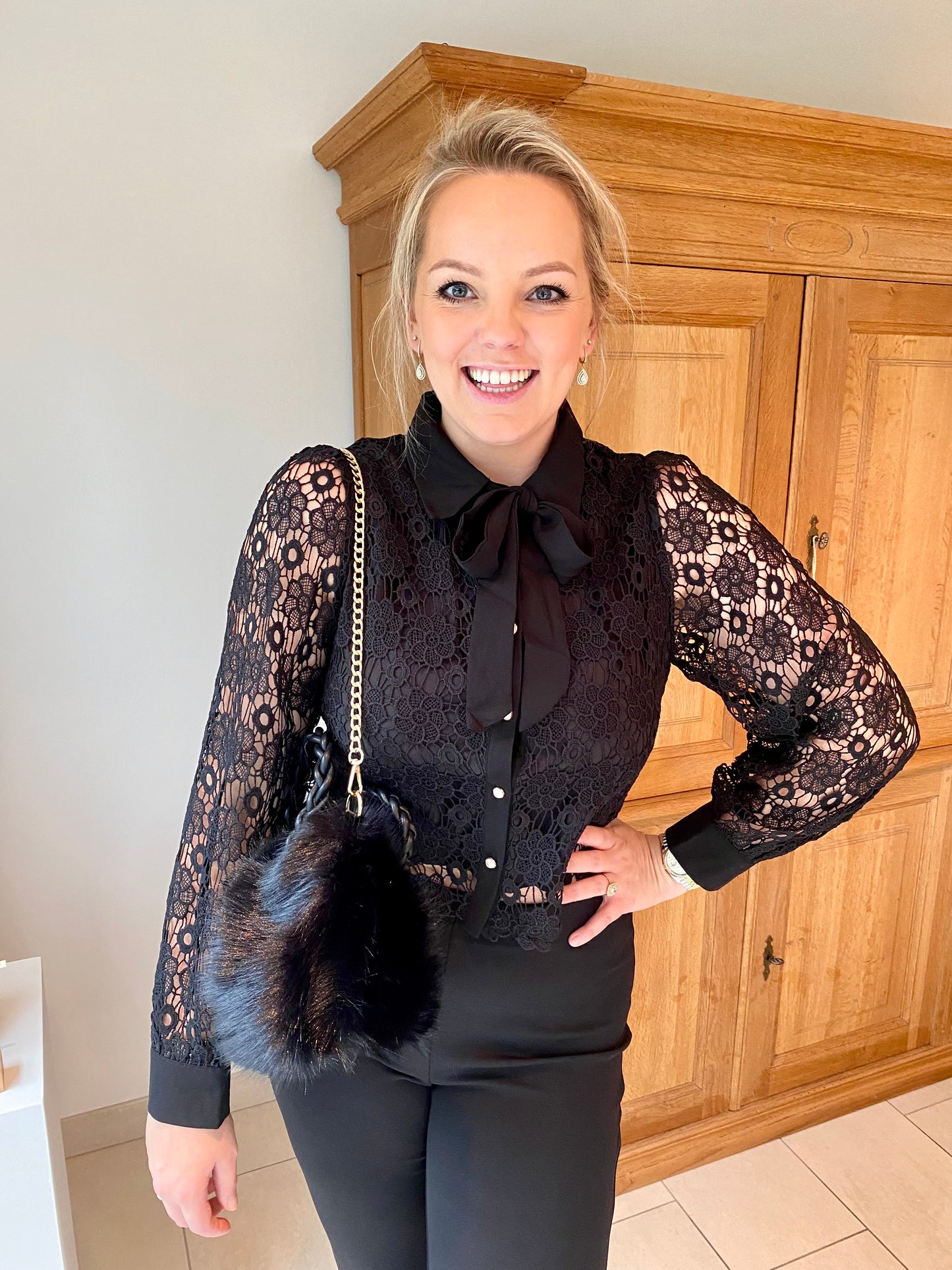 Black lace blouse