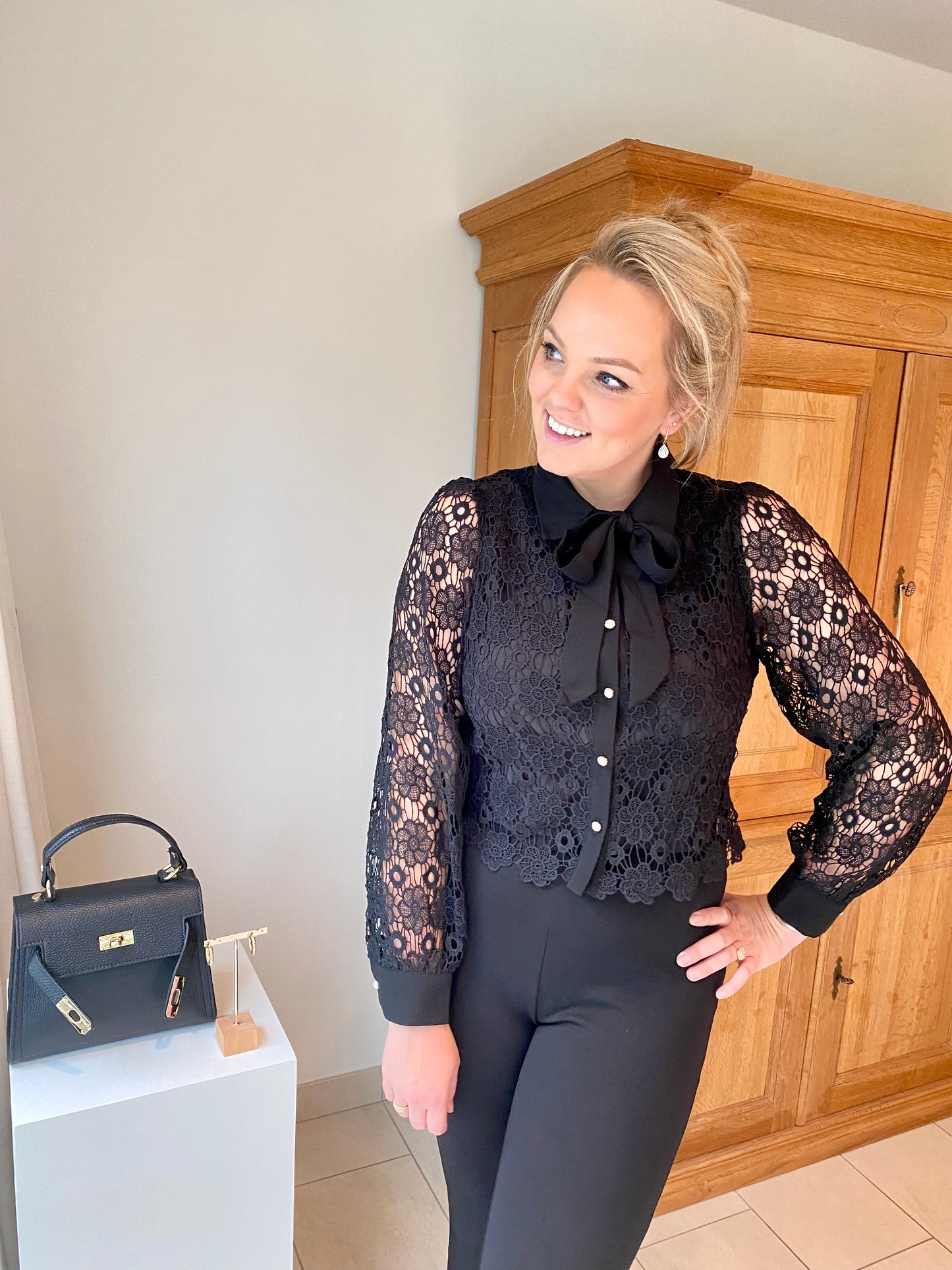 Black lace blouse